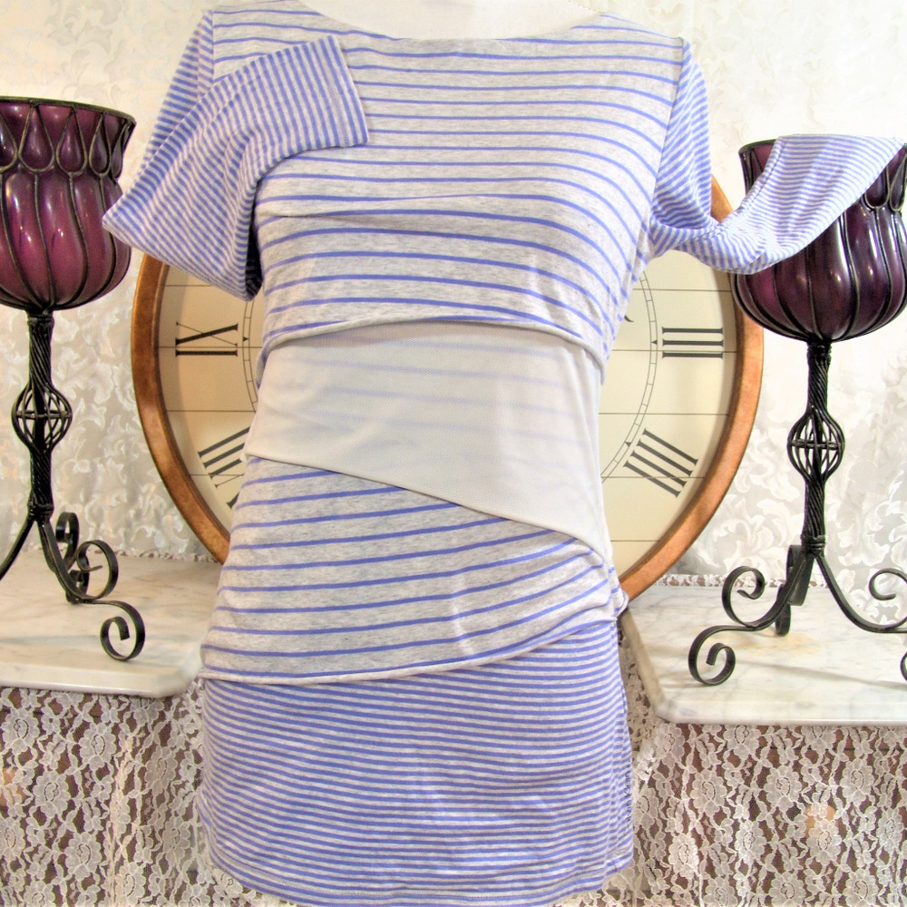 CALVIN KLEIN tiered stretch knit performance top M